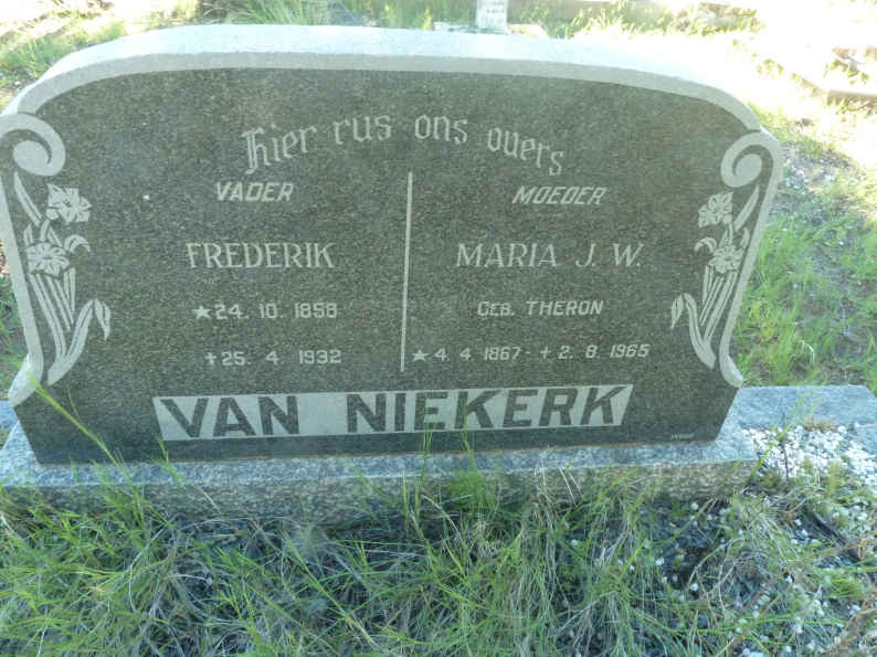 NIEKERK Frederik, van 1858-1932 &amp; Maria J.W. THERON 1867-1965