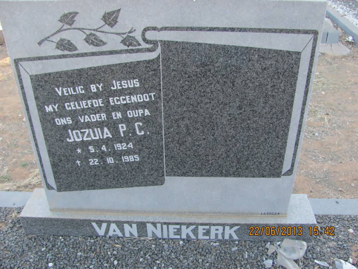 NIEKERK Jozuia P.C., van 1924-1985
