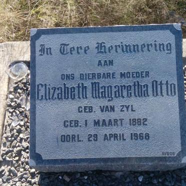 OTTO Elizabeth Magaretha nee VAN ZYL 1882-1968