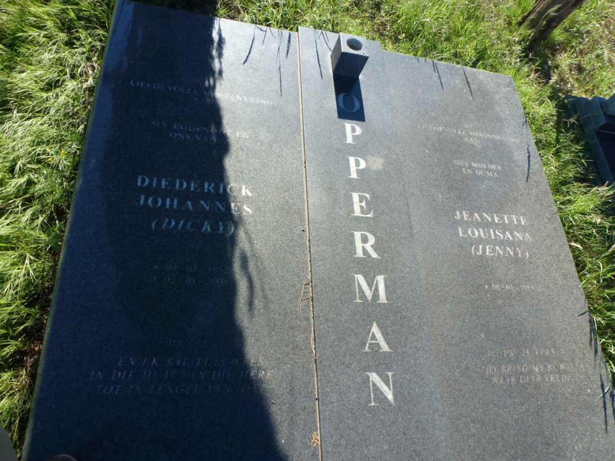 OPPERMAN Diederick Johannes 1952-2003 &amp; Jeanette Louisana 1953-
