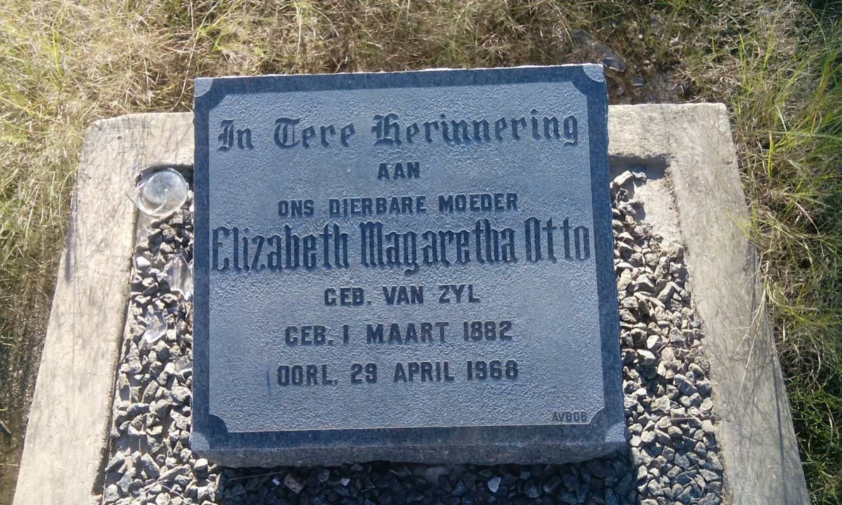 OTTO Elizabeth Magaretha nee VAN ZYL 1882-1968