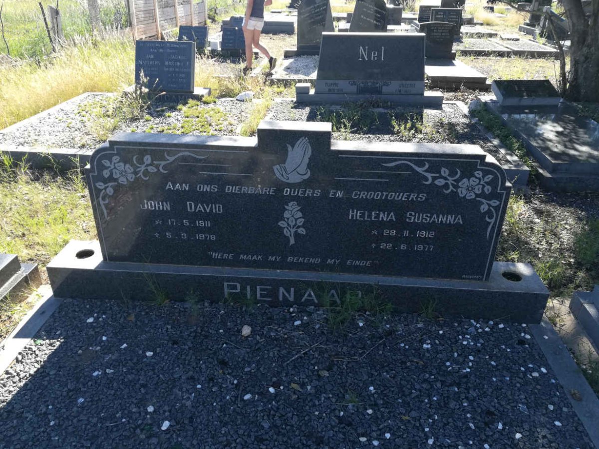 PIENAAR John David 1911-1978 &amp; Helena Susanna 1912-1977
