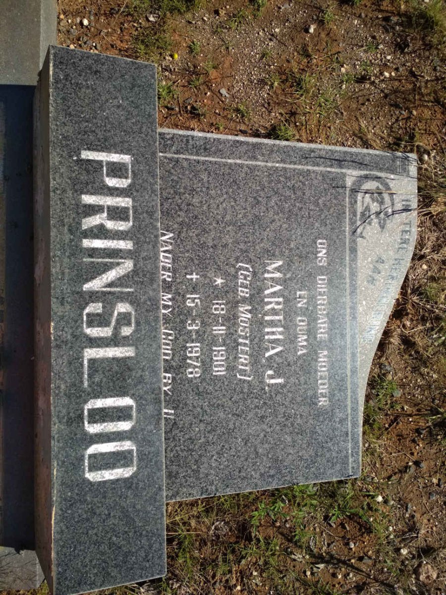 PRINSLOO Martha J. nee MOSTERT 1901-1978