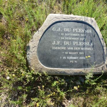 PLESSIS G.J., du 1907-2000 &amp; J.F. VAN DER MERWE 1911-2008