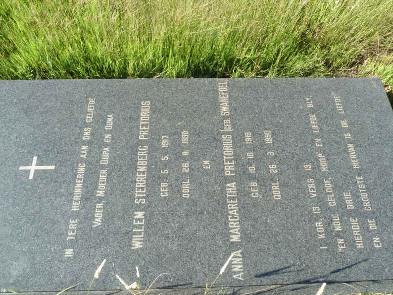 PRETORIUS Willem Sterrenberg 1917-1990 &amp; Anna Margaretha SWANEPOEL 1919-1990