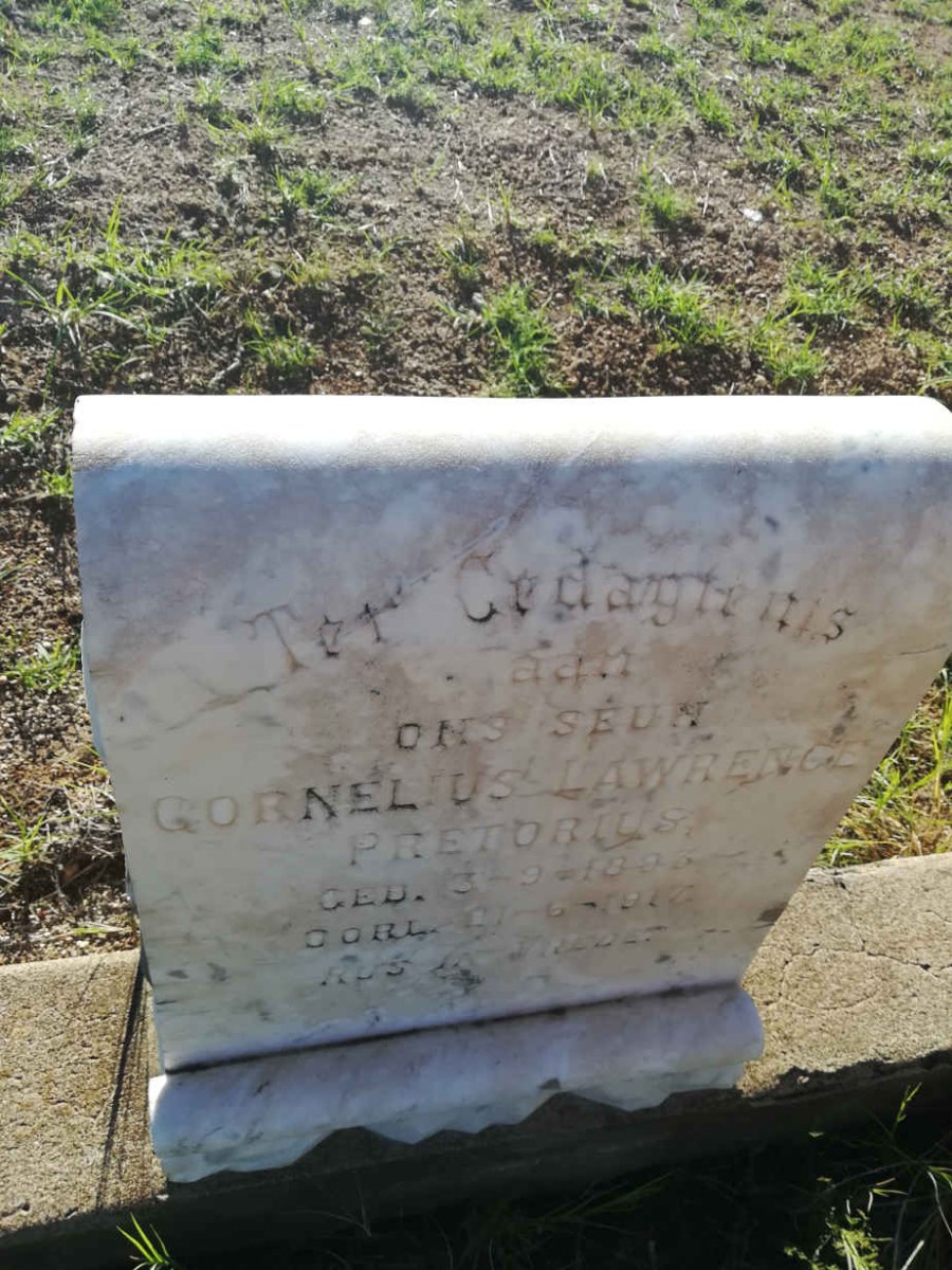 PRETORIUS Cornelius Lawrence 1893-1912