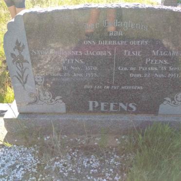 PEENS Sarel Johannes Jacobus 1870-1938 &amp; Elsie Magaretha DU PLESSIS 1871-1951