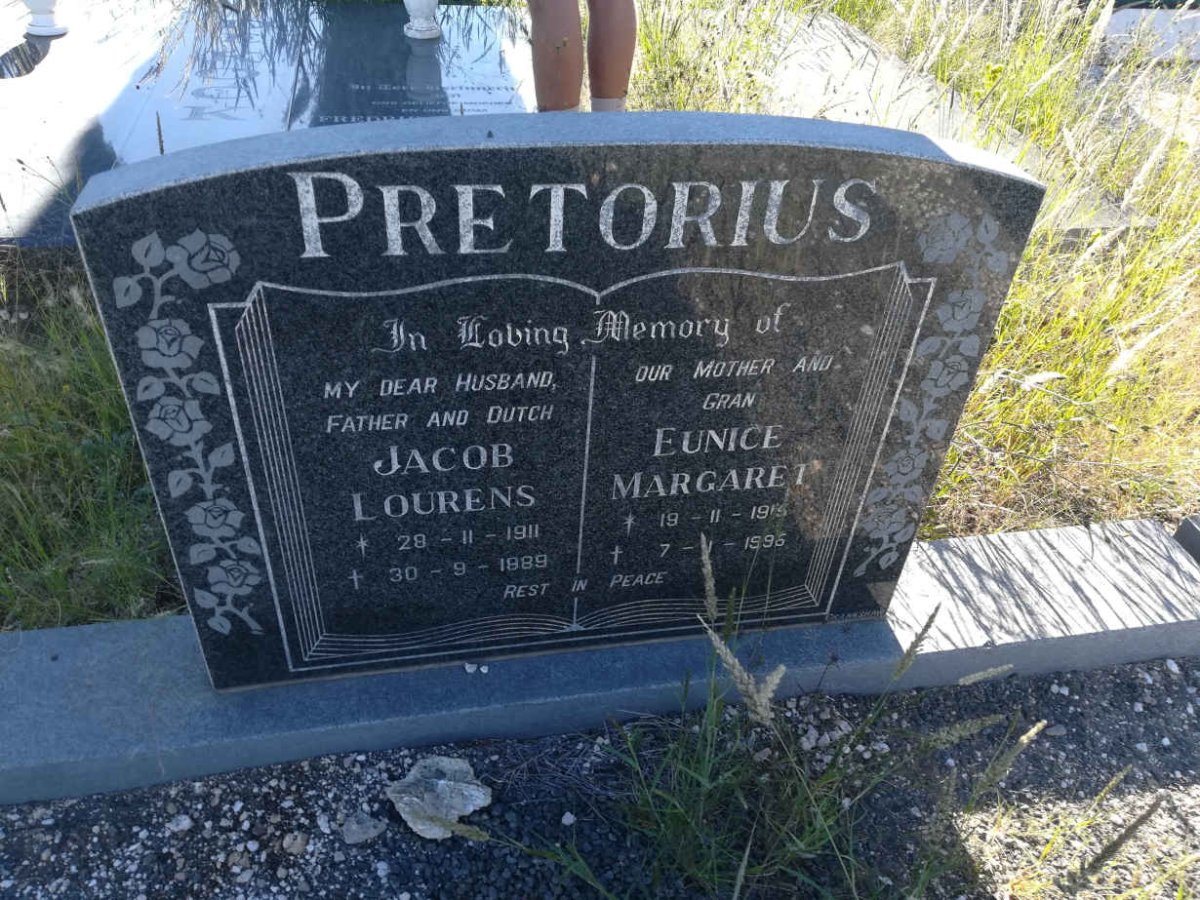 PRETORIUS Jacob Lourens 1911-1989 &amp; Eunice Margaret 1915-1996