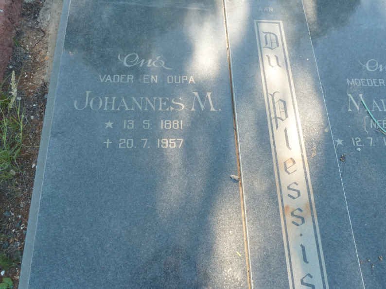 PLESSIS Johannes M., du 1881-1957