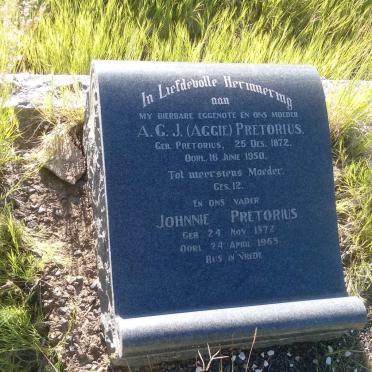 PRETORIUS Johnnie 1872-1963 &amp; A.G.J. PRETORIUS 1872-1950