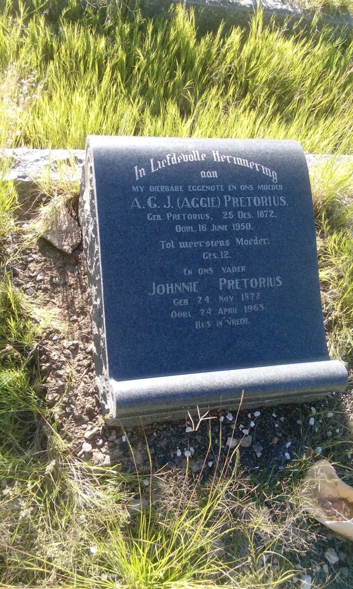 PRETORIUS Johnnie 1872-1963 &amp; A.G.J. PRETORIUS 1872-1950