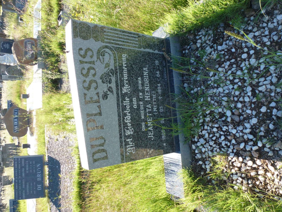 PLESSIS Jeanetta Hendrina, du 1900-1994