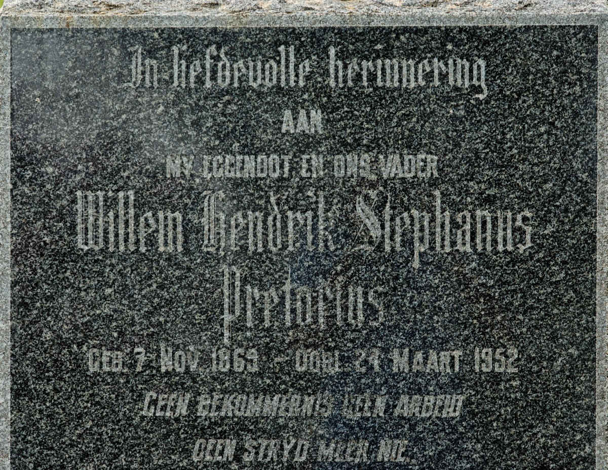 PRETORIUS Willem Hendrik Stephanus 1869-1952