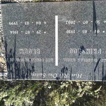 PRINSLOO Isabella Maria 1910-2002 :: BLOEM Cornelia Susanna 1914-1999