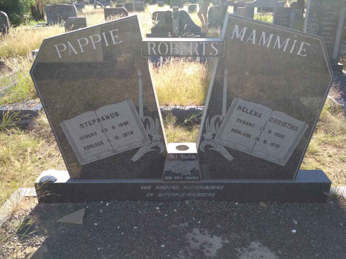 ROBERTS Stephanus 1898-1978 &amp; Helena Christina 1906-1978