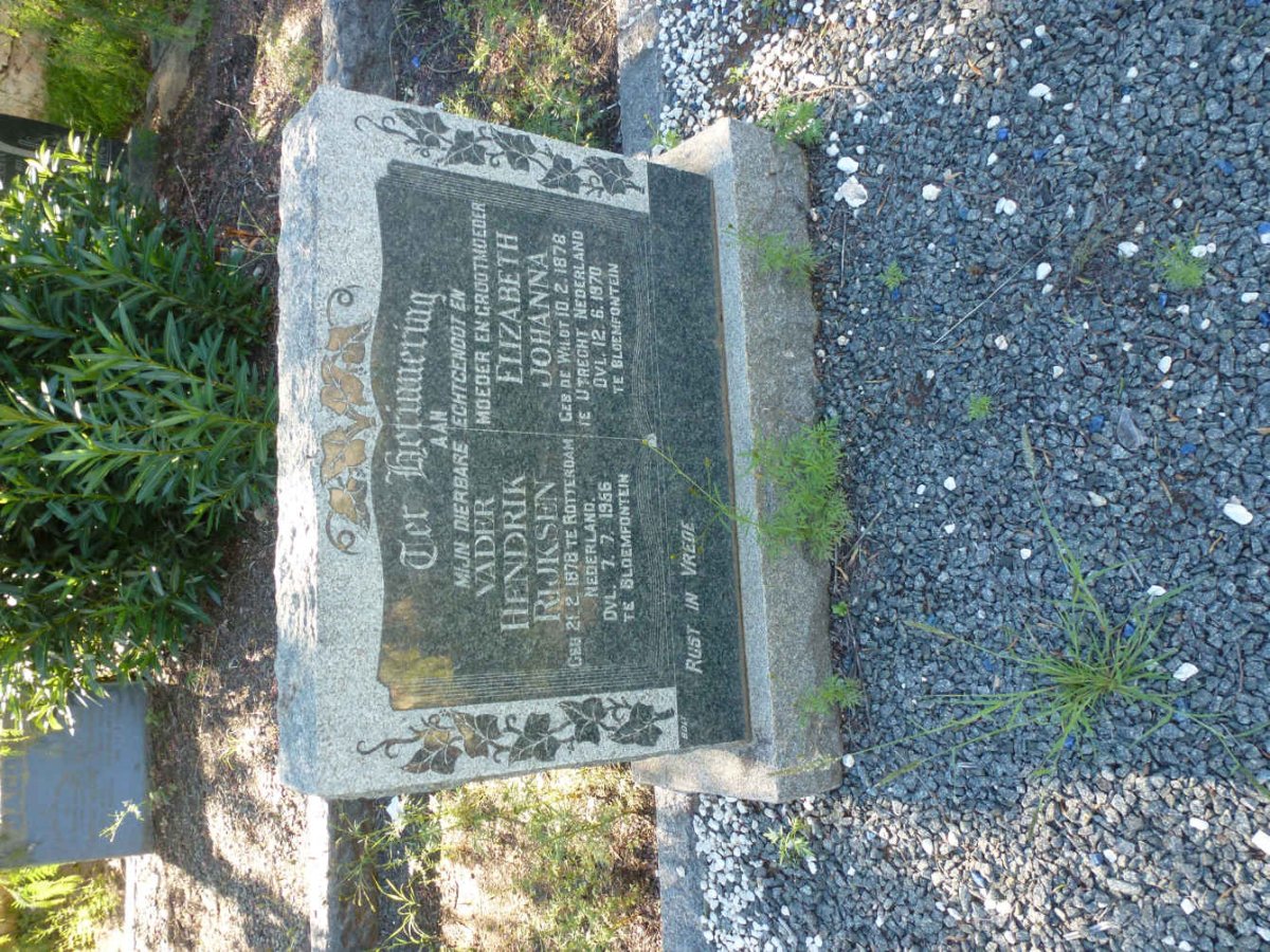 RIJKSEN Hendrik 1878-1956 &amp; Elizabeth Johanna DE WILDT 1878-1970