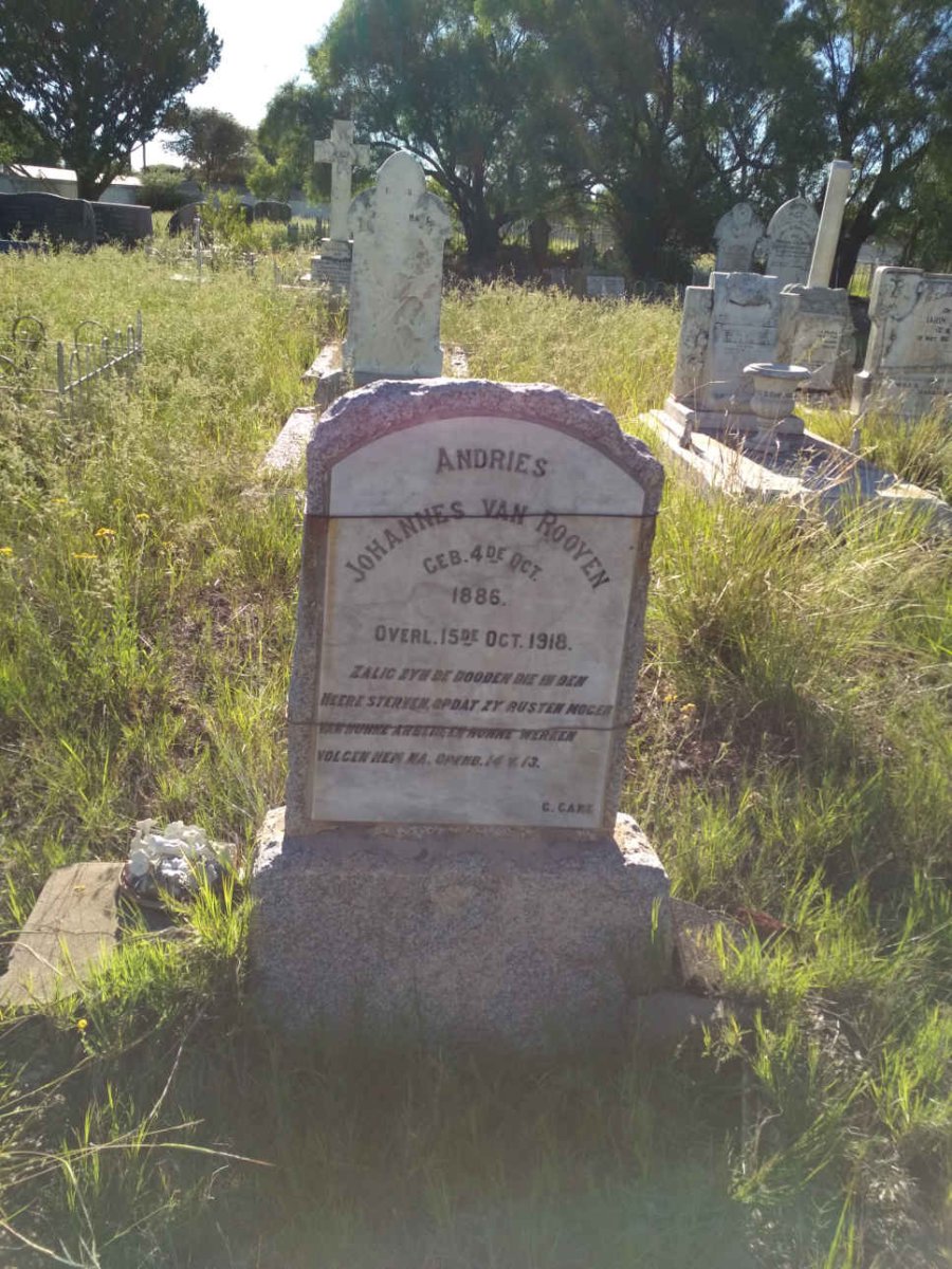 ROOYEN Andries Johannes, van 1886-1918