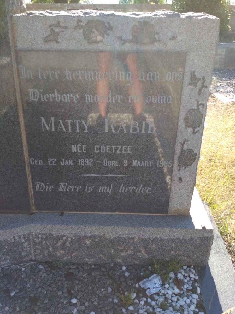 RABIE Matty nee COETZEE 1892-1985