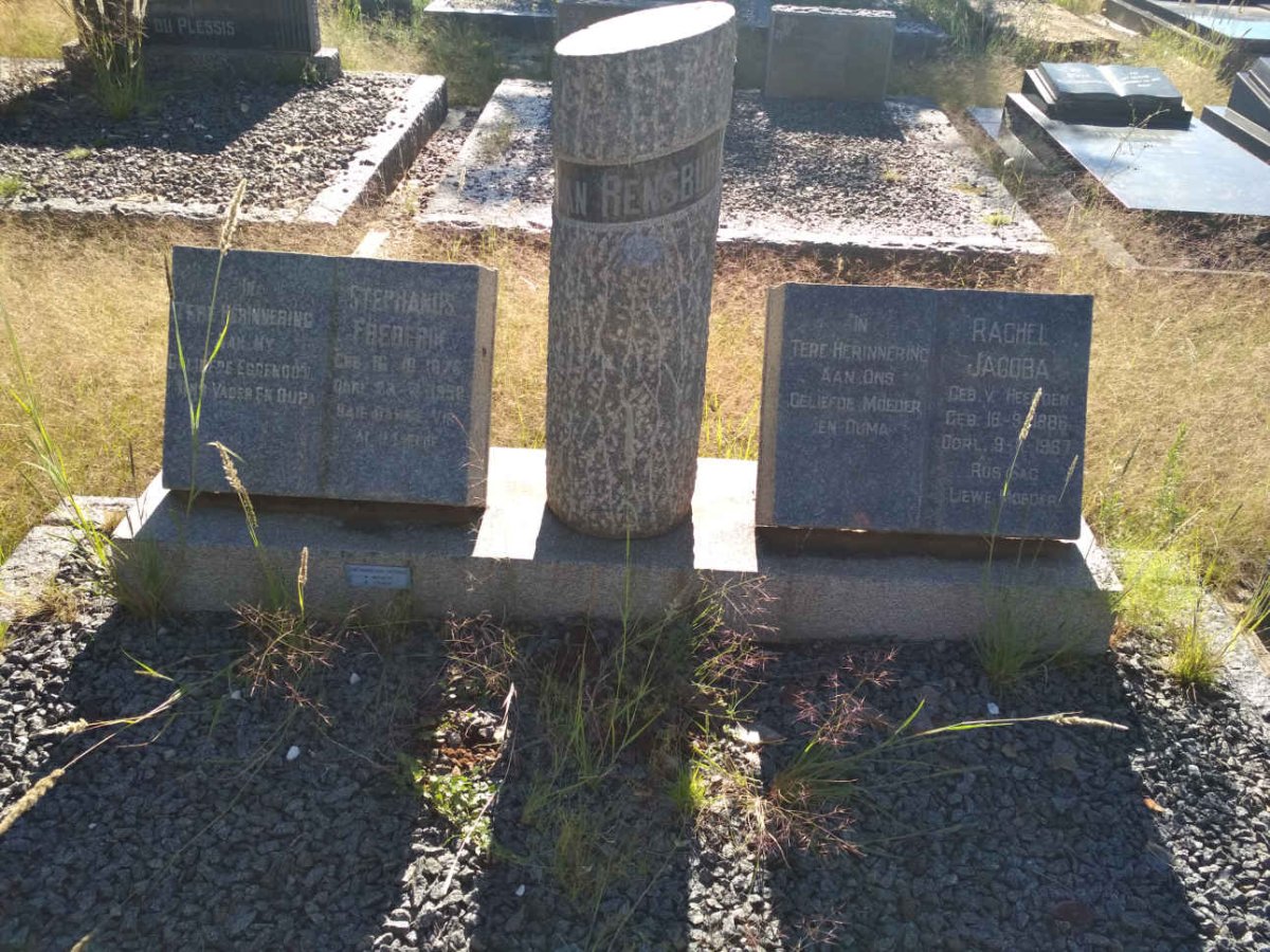 RENSBURG Stephanus Frederik, van 1876-1958 &amp; Rachel Jacoba V. HEERDEN 1886-1967