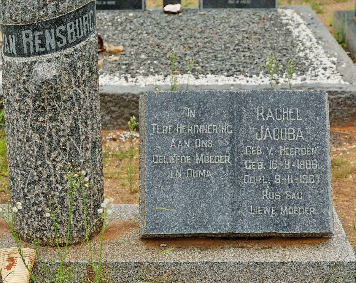 RENSBURG Rachel Jacoba, van nee V. HEERDEN 1886-1967