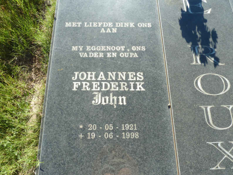 ROUX Johannes Frederik, le 1921-1998 &amp; Alida Regina KOLVER