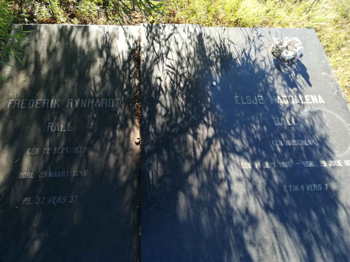 RALL Frederik Rynhardt 1879-1946 &amp; Elsje Magdalena VOLSCHENK 1886-1976