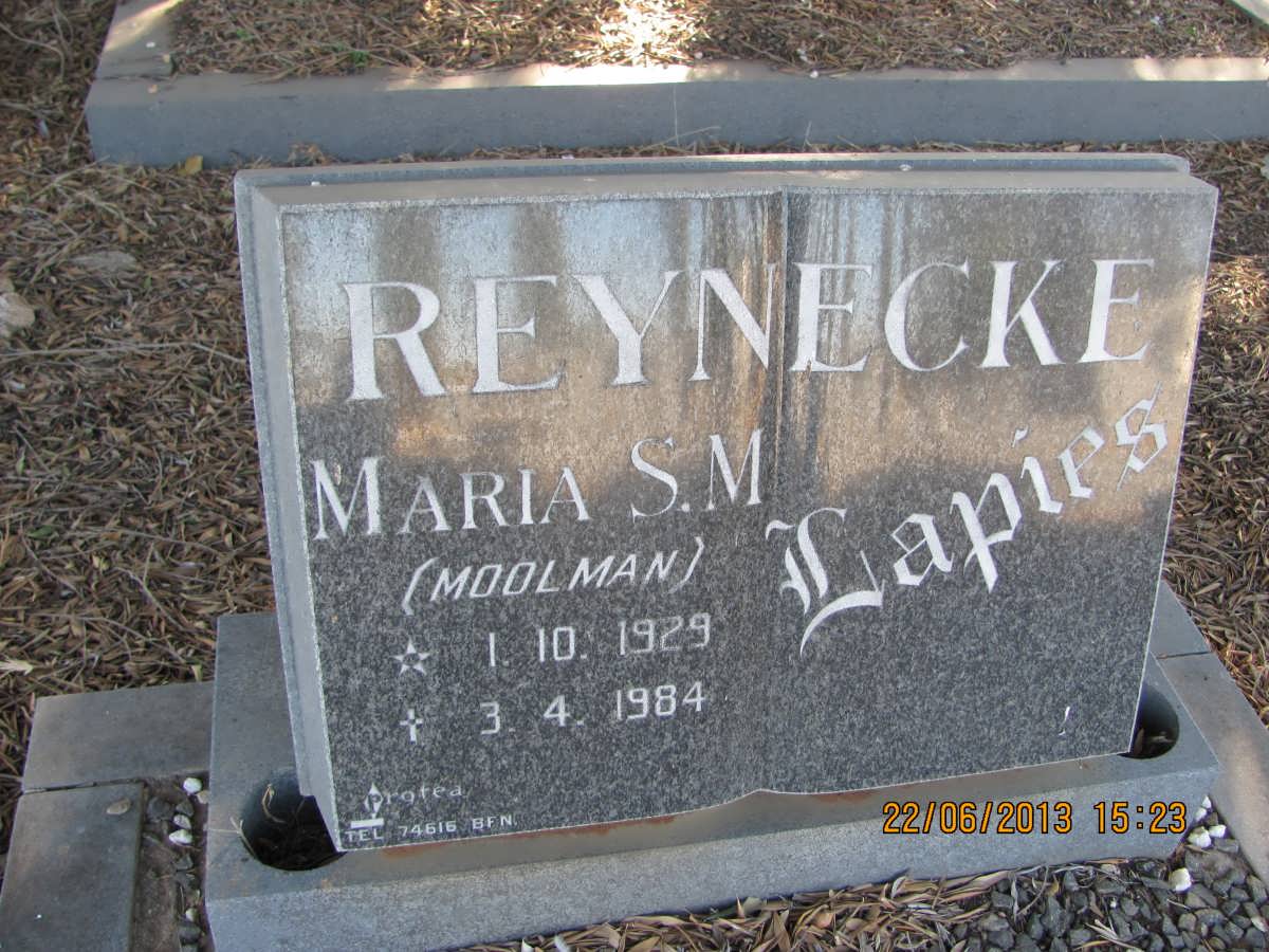 REYNECKE Maria S.M. nee MOOLMAN 1929-1984