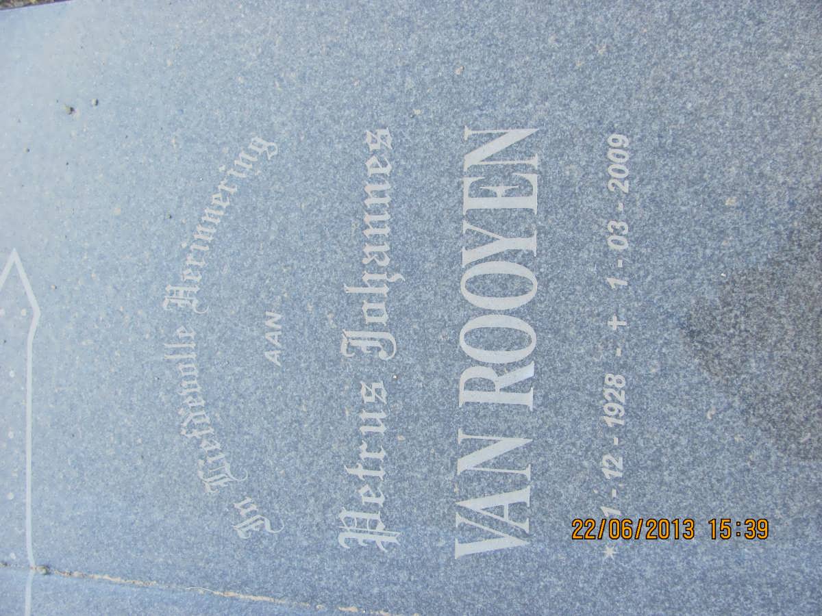 ROOYEN Petrus Johannes, van 1928-2009