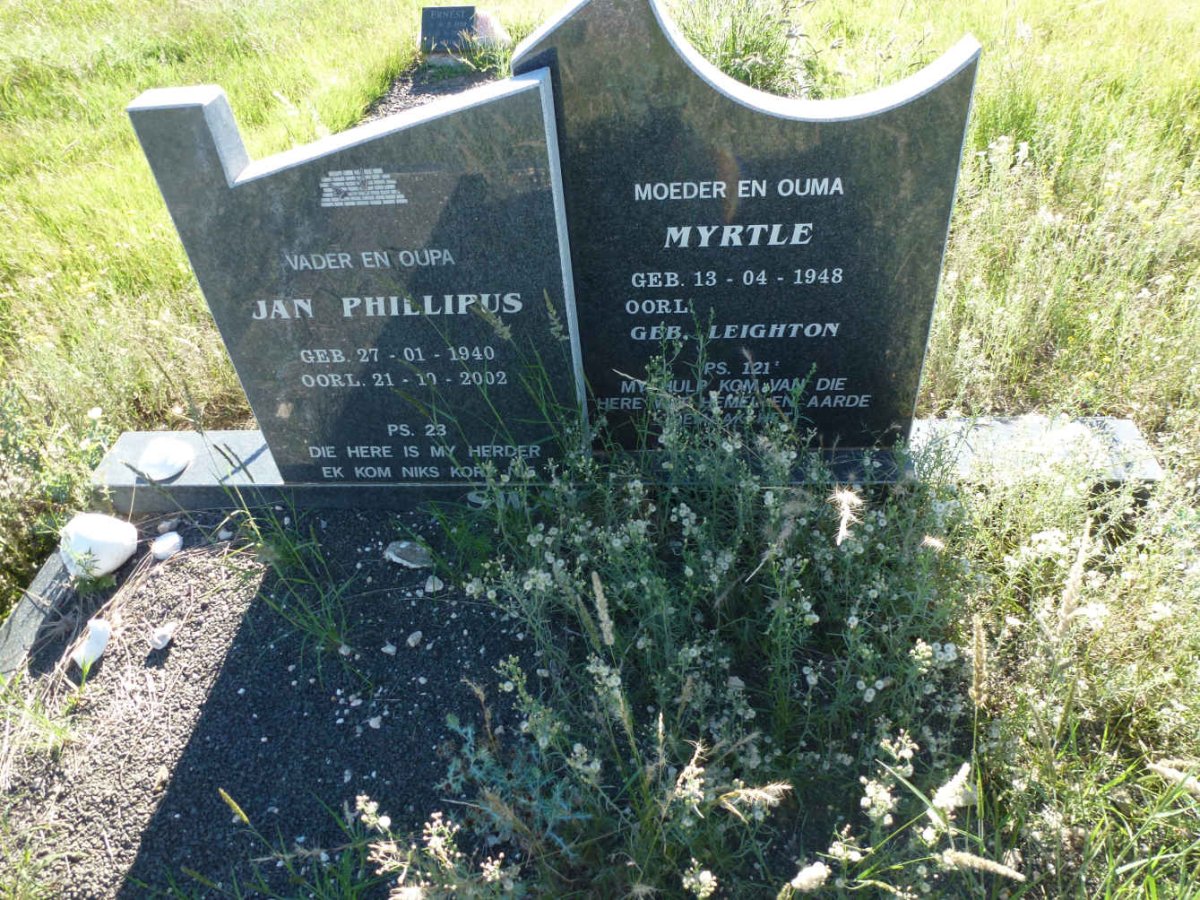 SWART Jan Phillipus 1940-2002 &amp; Myrtle LEIGHTON 1948-