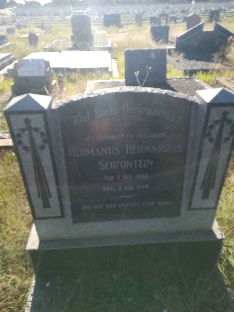 SERFONTEIN Hermanus Bernardus 1880-1944