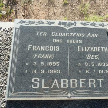 SLABBERT Francois 1895-1963 &amp; Elizabeth 1895-1972
