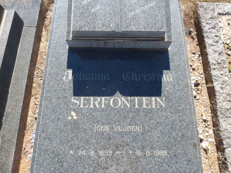 SERFONTEIN Johanna Christina nee VILJOEN 1899-1988