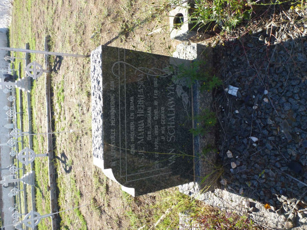 SCHALKWYK Elsje Maria Herklasina, van nee JORDAAN 1893-1960