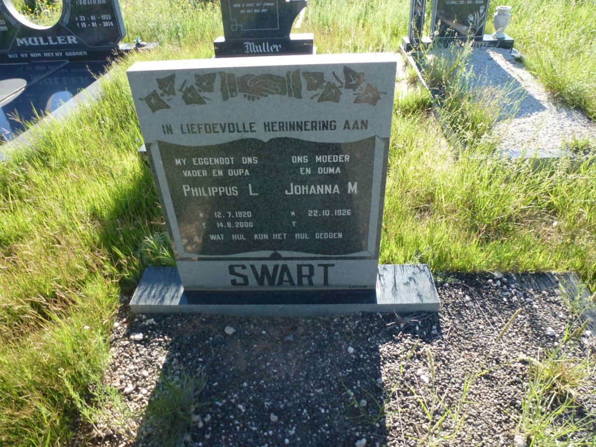 SWART Philippus L. 1920-2000 &amp; Johanna M. 1926-