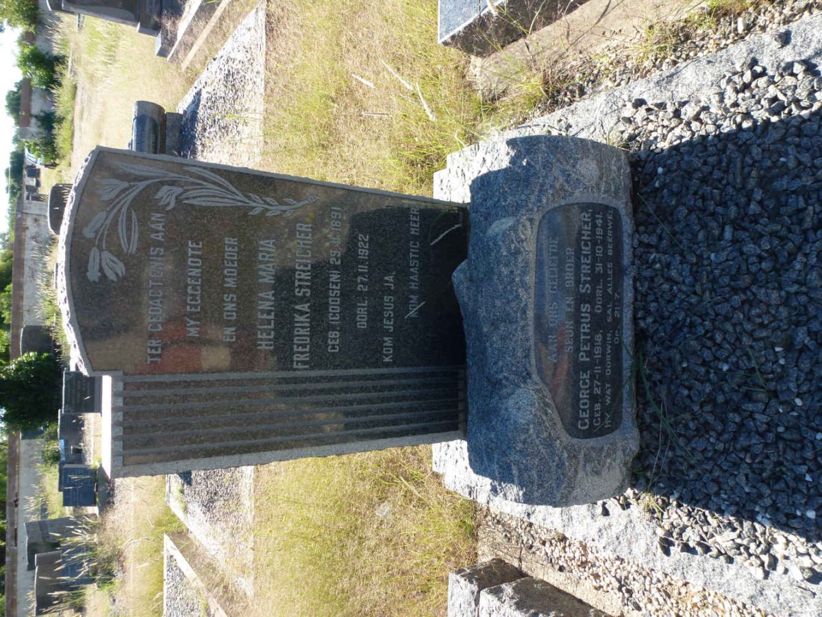 STREICHER Helena Maria Fredrika nee GOOSEN 1891-1922 :: STREICHER George Petrus 1918-1941