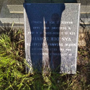 SCHYFF Maria Susanna Elizabeth, van der 1904-1984
