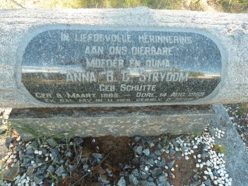STRYDOM Anna B.L. nee SCHUTTE 1885-1959