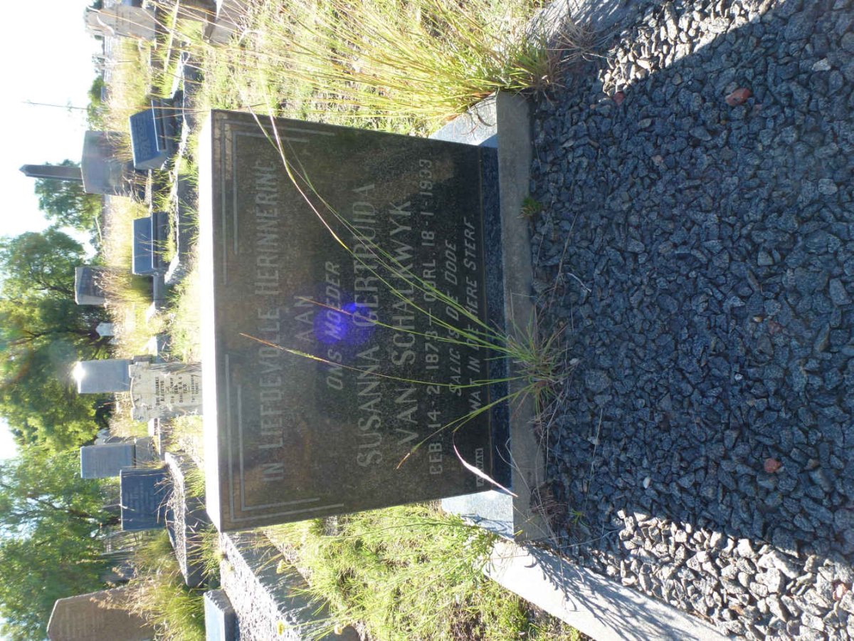 SCHALKWYK Susanna Gertruida, van 1873-1933