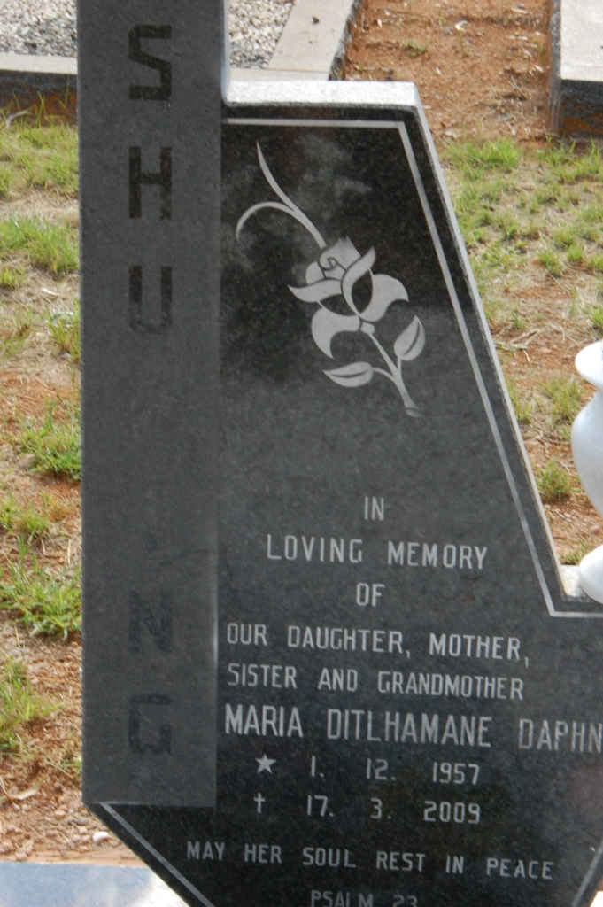 SHUPING Maria Ditlhamane Daphne 1957-2009