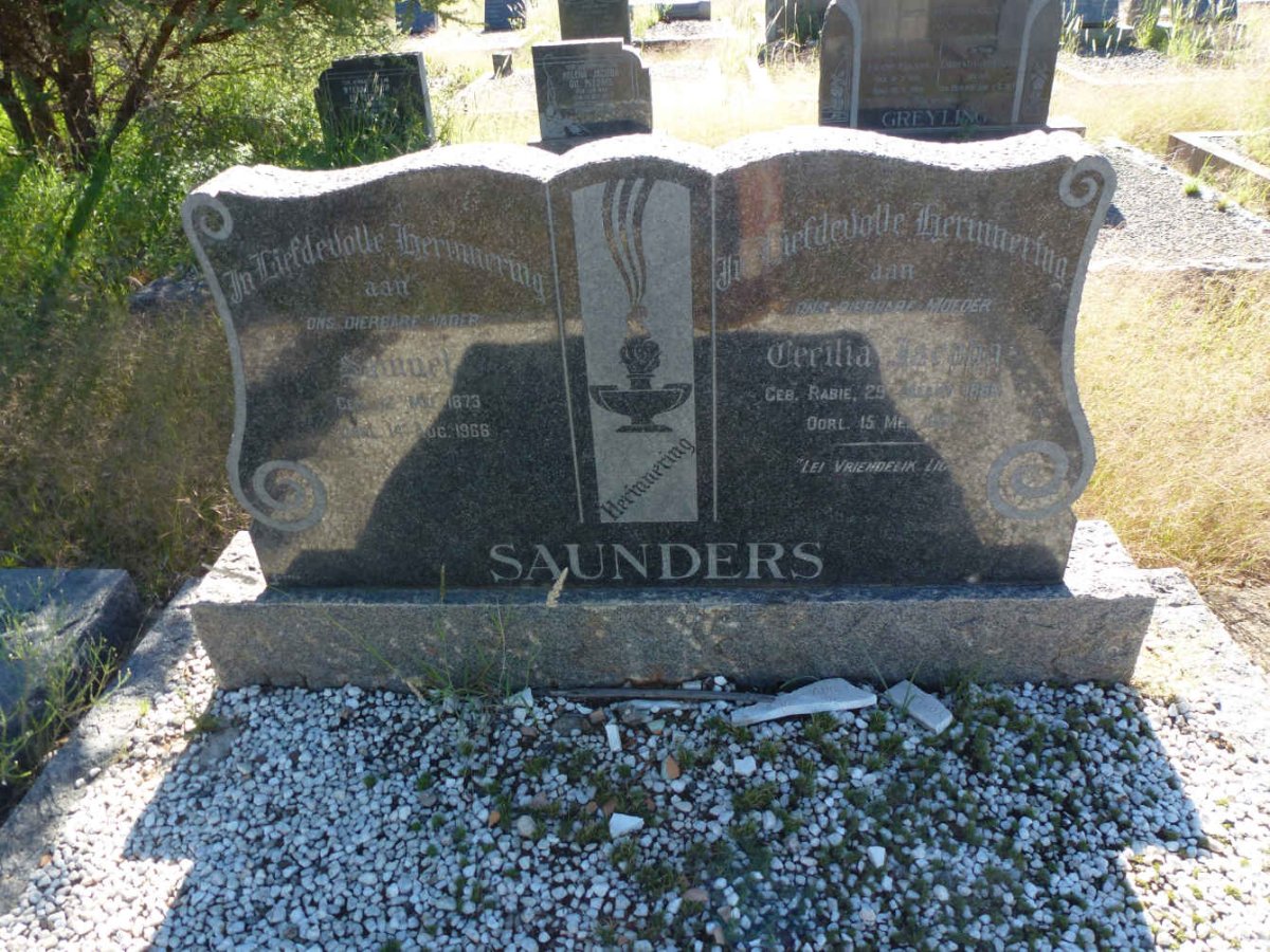 SAUNDERS Samuel 1873-1966 &amp; Cecilia Jacoba RABIE 1880-1961