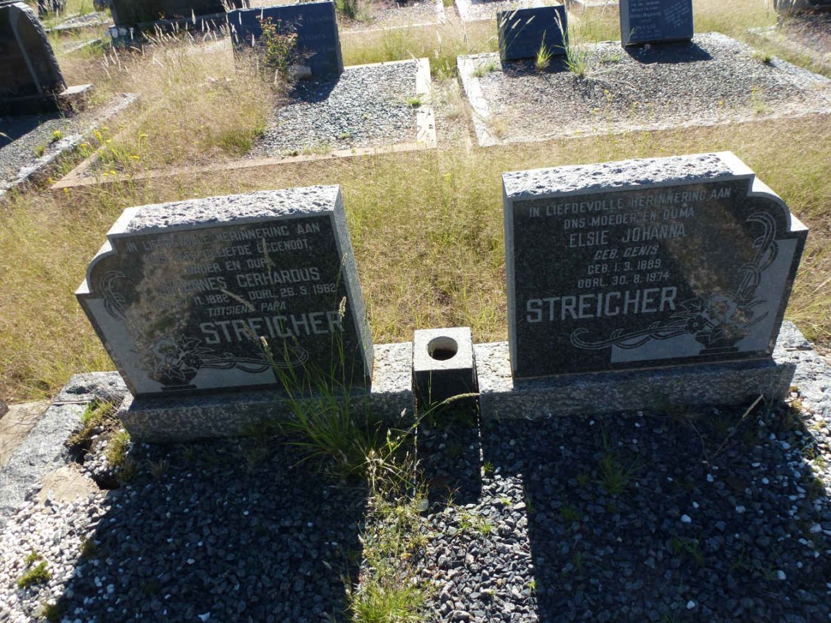 STREICHER Johannes Gerhardus 1882-1962 &amp; Elsie Johanna GENIS 1889-1974