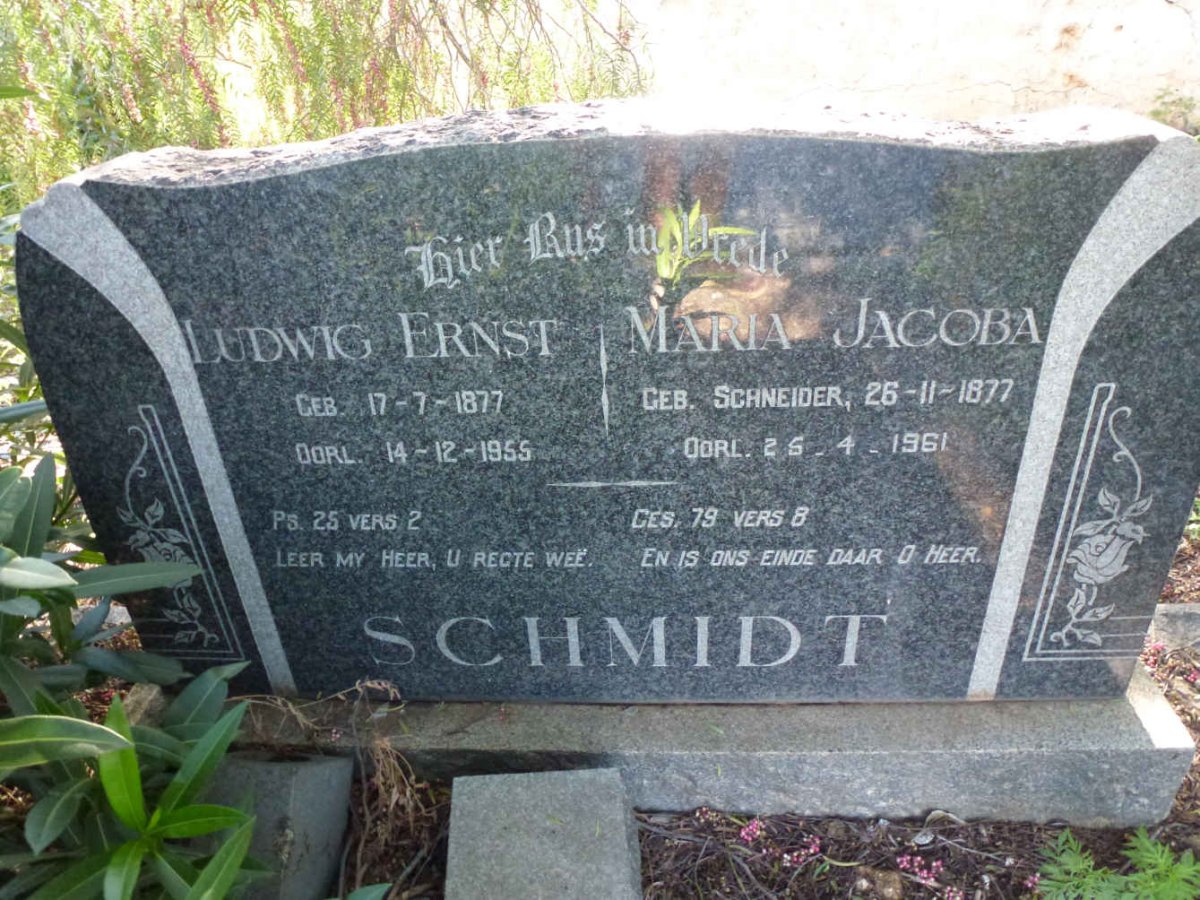 SCHMIDT Ludwig Ernst 1877-1955 &amp; Maria Jacoba SCHNEIDER 1877-1961