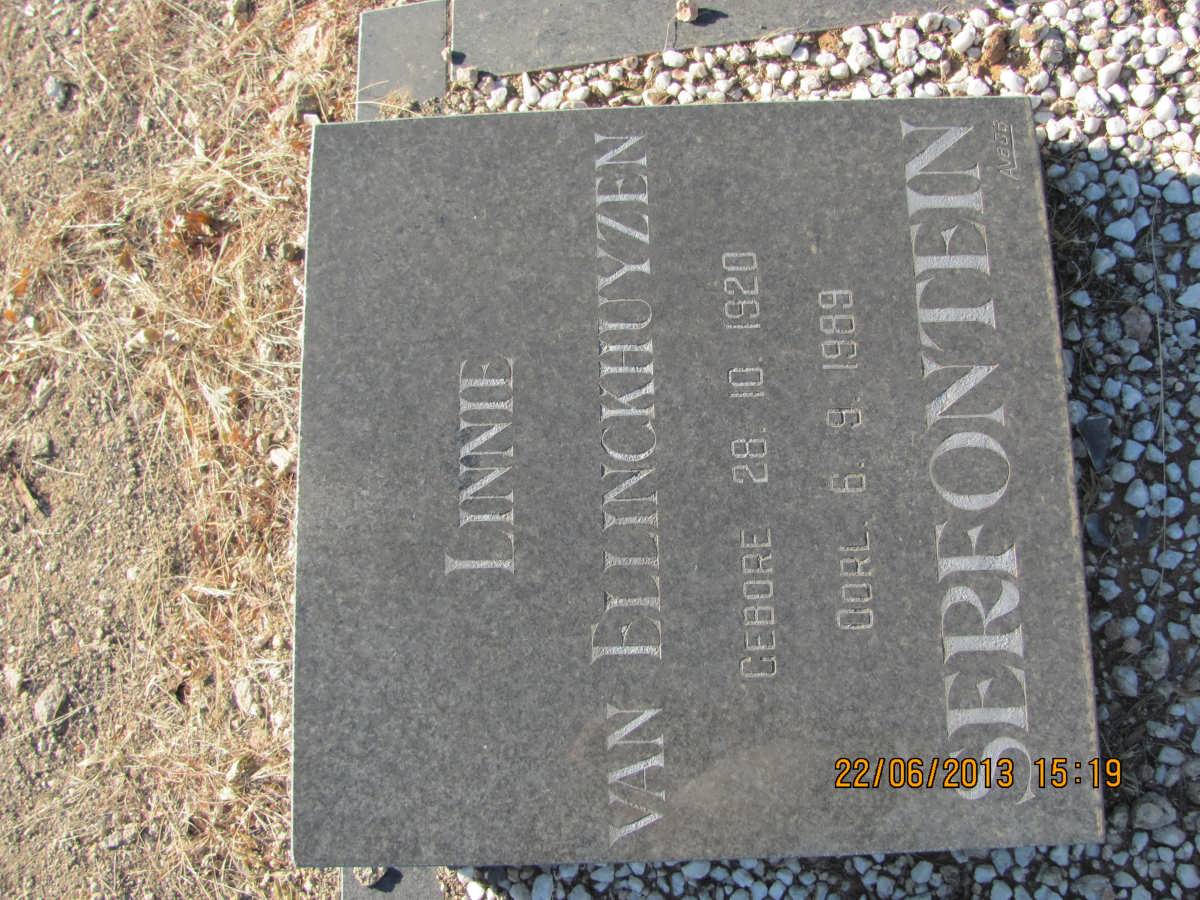 SERFONTEIN Linnie Van ELLINCKHUYZEN 1920-1989