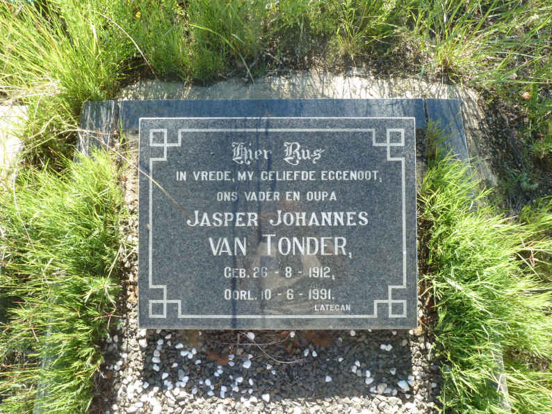 TONDER Jasper Johannes, van 1912-1991