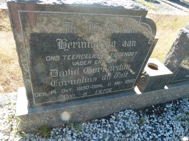 TOIT David Gerhardus Cornelius, du 1890-1962 &amp; Joenetha Petronella 1896-1977