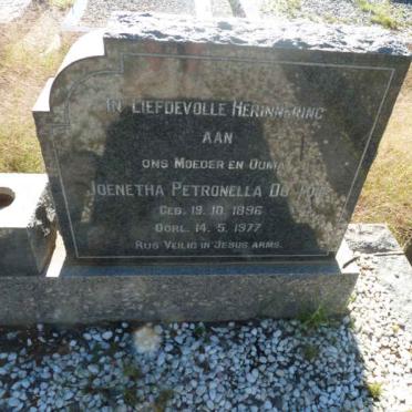 TOIT David Gerhardus Cornelius, du 1890-1962 &amp; Joenetha Petronella 1896-1977