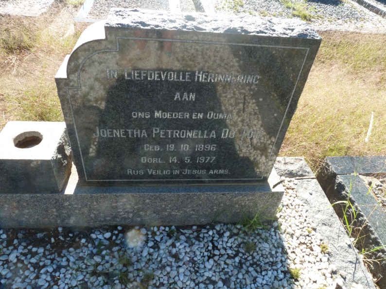 TOIT David Gerhardus Cornelius, du 1890-1962 &amp; Joenetha Petronella 1896-1977