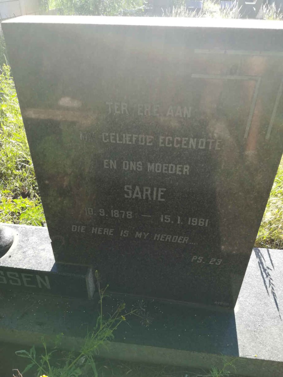 THEUNISSEN Danie 1869-1964 &amp; Sarie 1878-1961