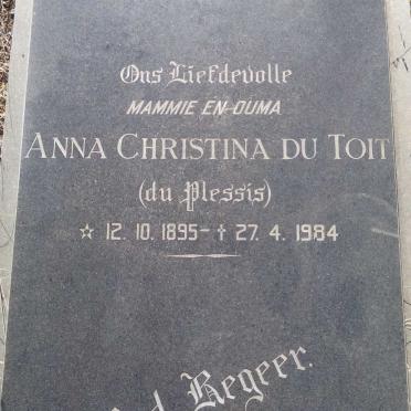 TOIT Anna Christina, du nee DU PLESSIS 1895-1984