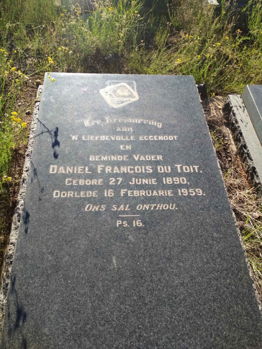 TOIT Daniel Francois, du 1890-1959